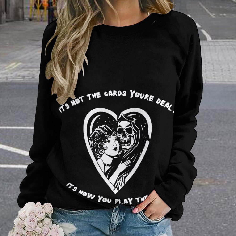 The Hand Your Dealt Raglan round neck sweater