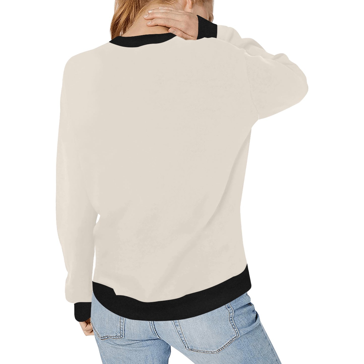 Wild Yotes Cowgirl Women's Rib Cuff Crew Neck Sweatshirt (H34)