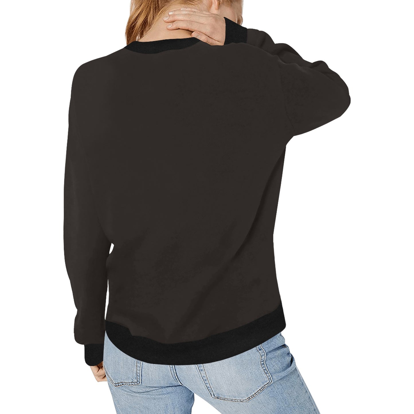 Romance Aint Dead Women's Rib Cuff Crew Neck Sweatshirt (H34)