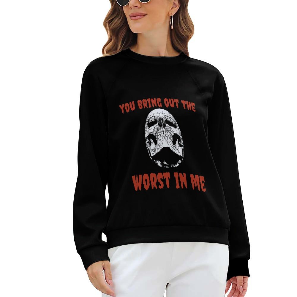 The Worst In Me Raglan round neck sweater