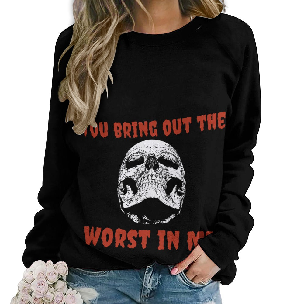 The Worst In Me Raglan round neck sweater