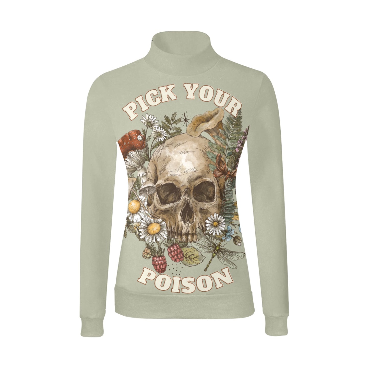 Pick Your Poison Women's All Over Print Mock Neck Sweater (H43)