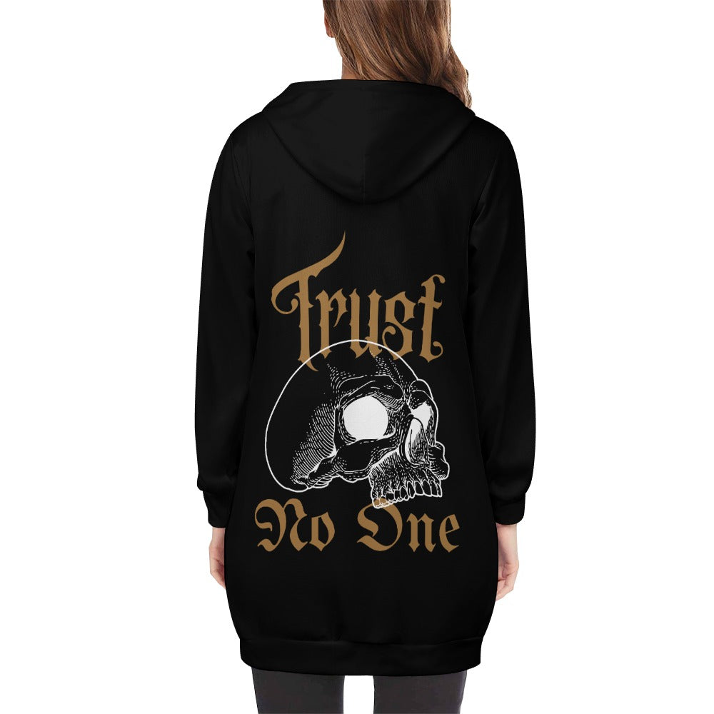 Trust No One Women's full print long Hoodie