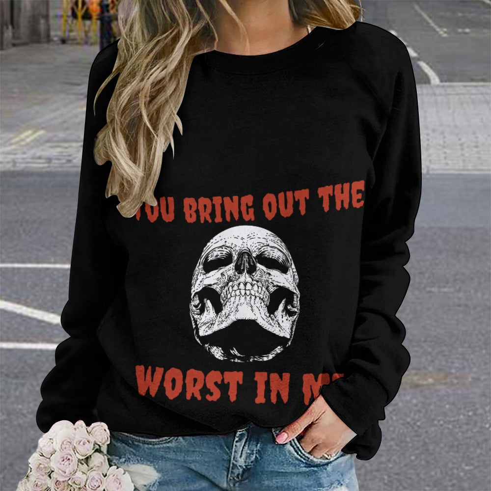 The Worst In Me Raglan round neck sweater