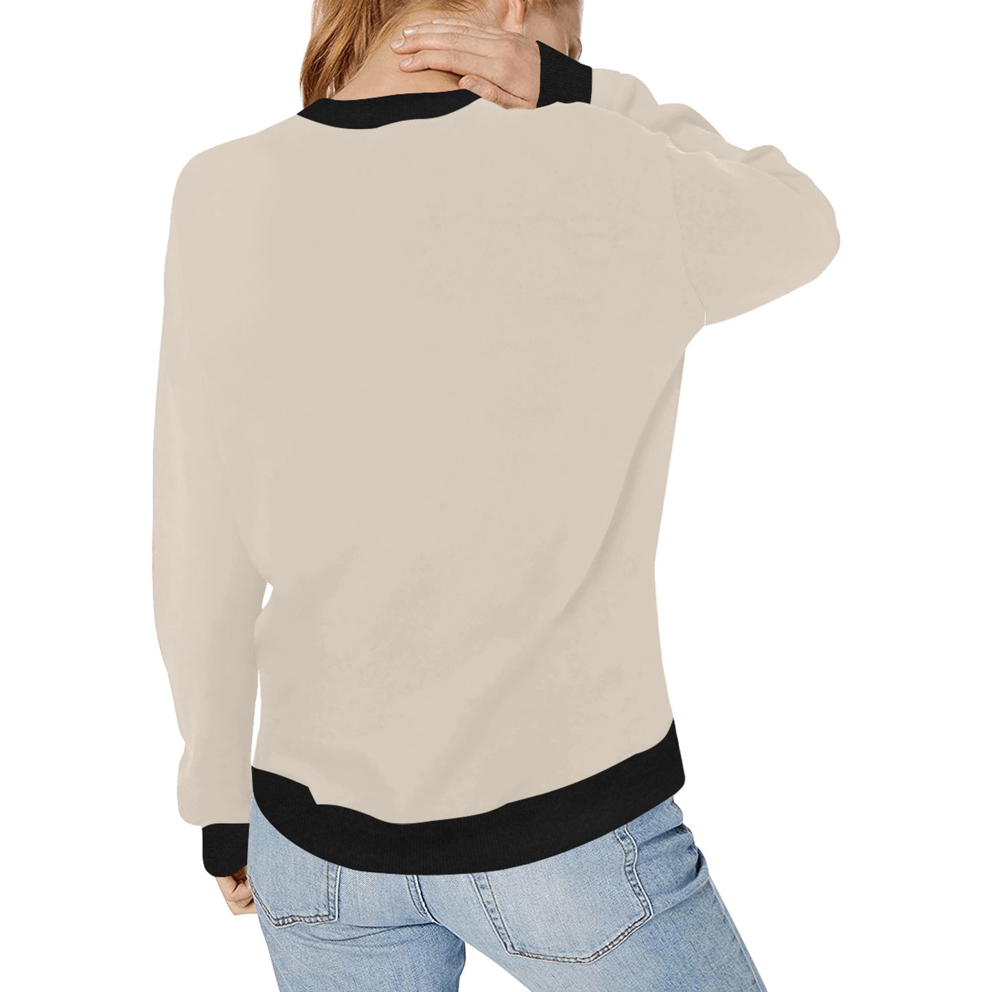 Vintage Women's Rib Cuff Crew Neck Sweatshirt (H34)